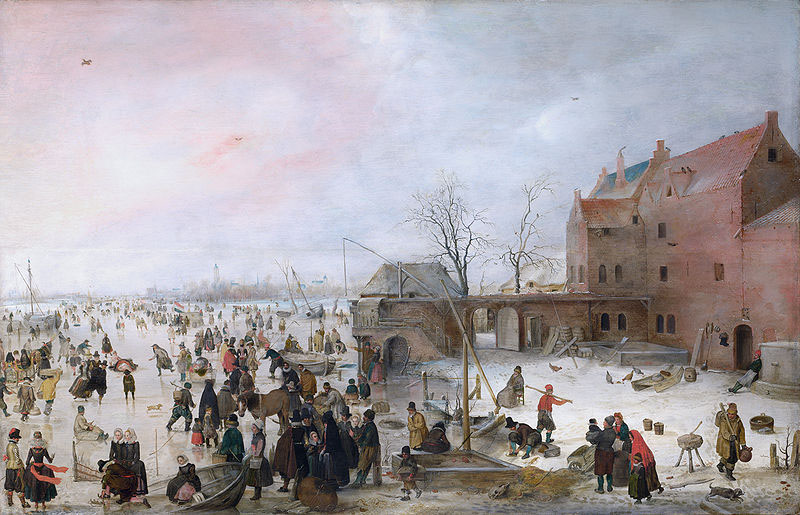 A Scene on the Ice near a Brewery